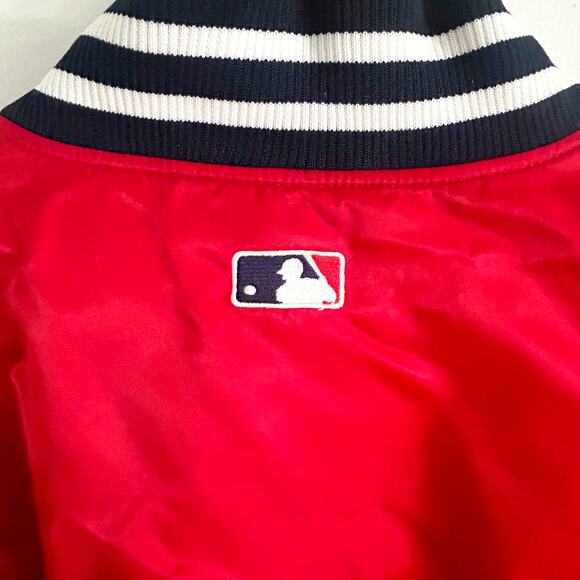 Vintage 90's Majestic Varsity Jacket MLB New York Yankees Satin Red Mens Sz 4XL - Picture 4 of 11